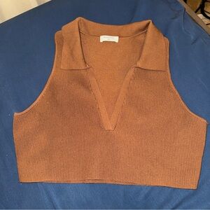 Babaton Mocha Brown Sculpt Knit Top‎